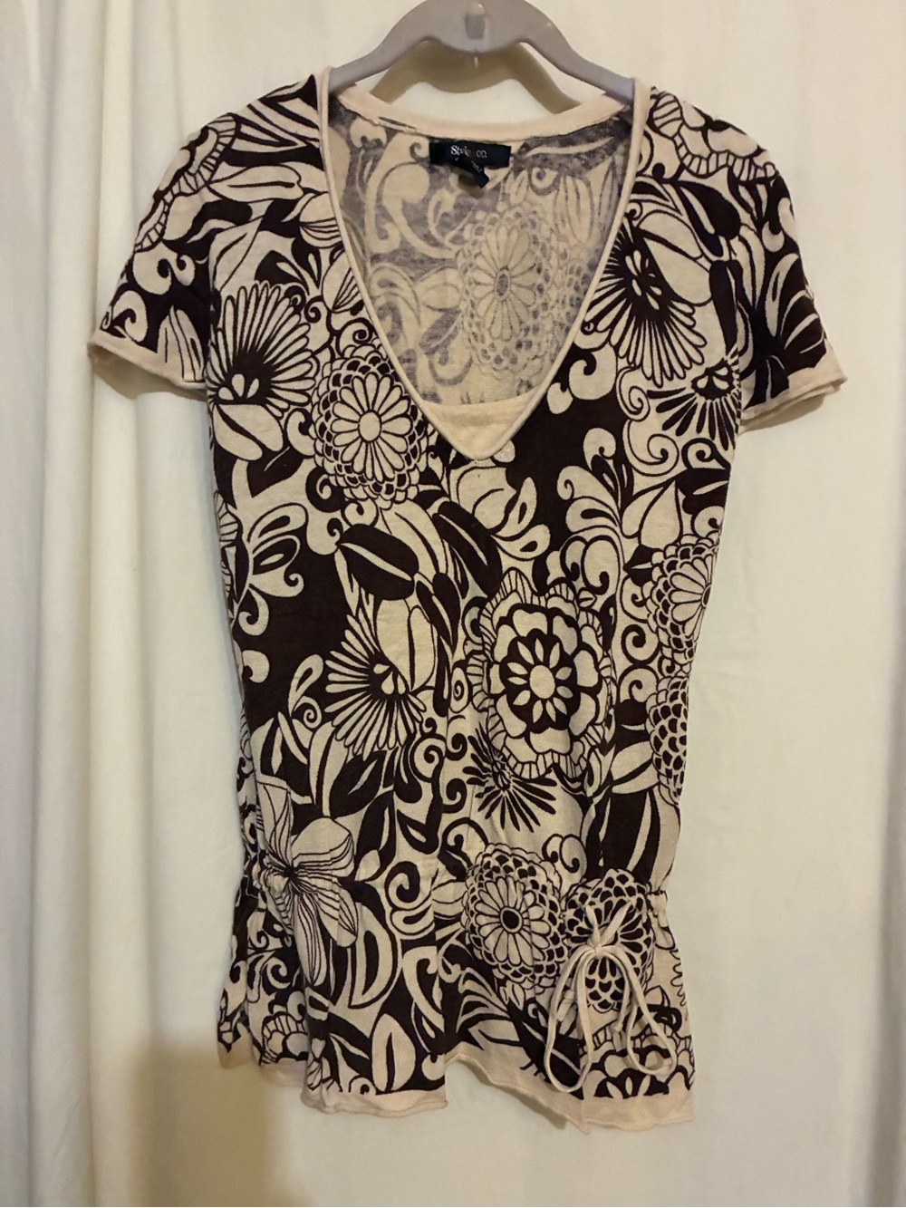 Style & Co. Cinch Tie Waist Shirt